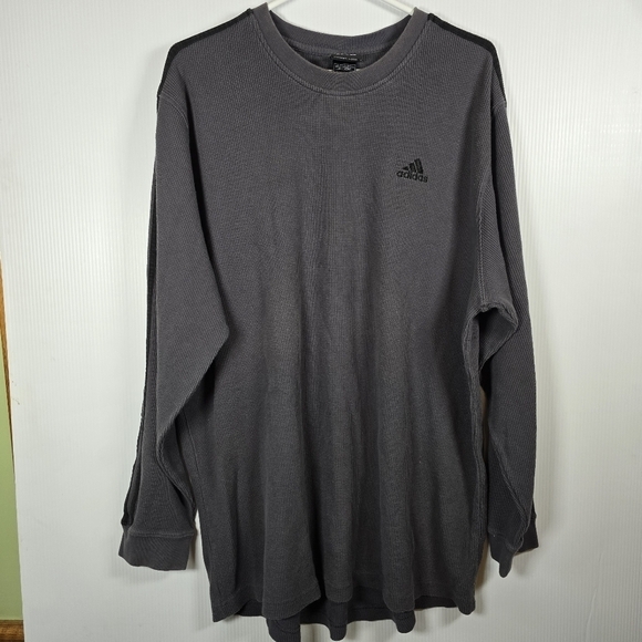 adidas Other - Adidas Men's Gray Ribbed Thermal Knit Long Sleeve Shirt Size 2XL